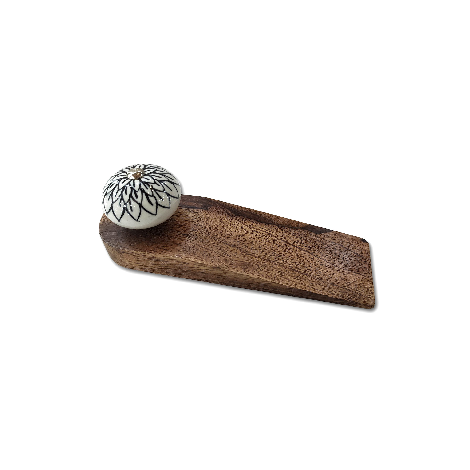 Türstopper mit Keramikknauf, Mangoholz, T 15 cm, B 5 cm günstig bestellen