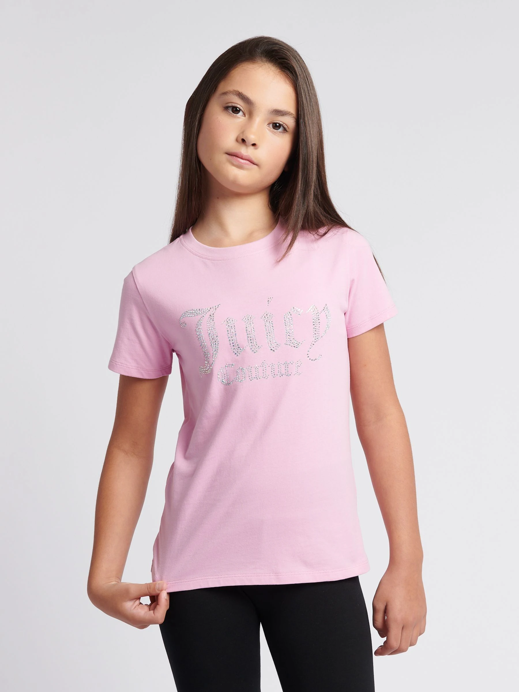 Roze - Juicy Couture Fitted Diamante T-Shirt