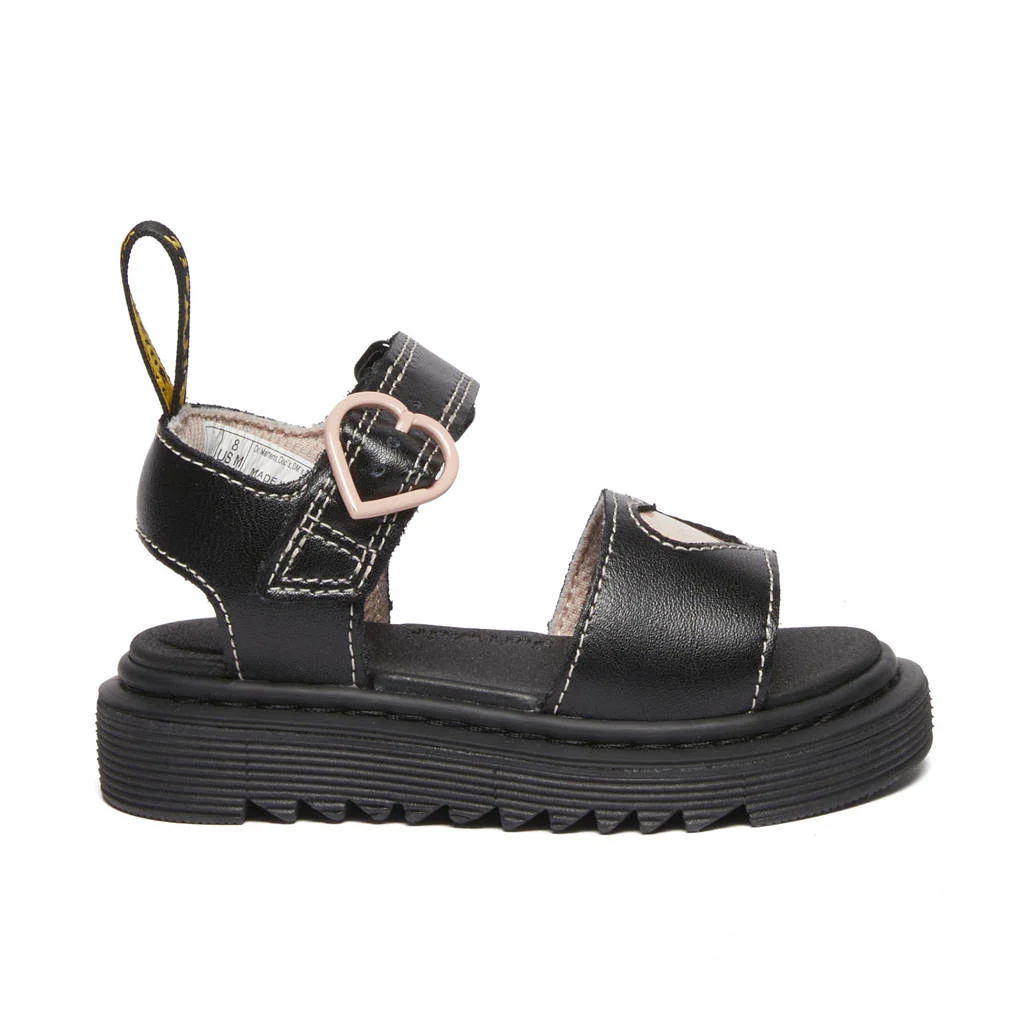 Dr. Martens Marlowe Hearts Tleren sandalen Black + Powder Pink T Lamper