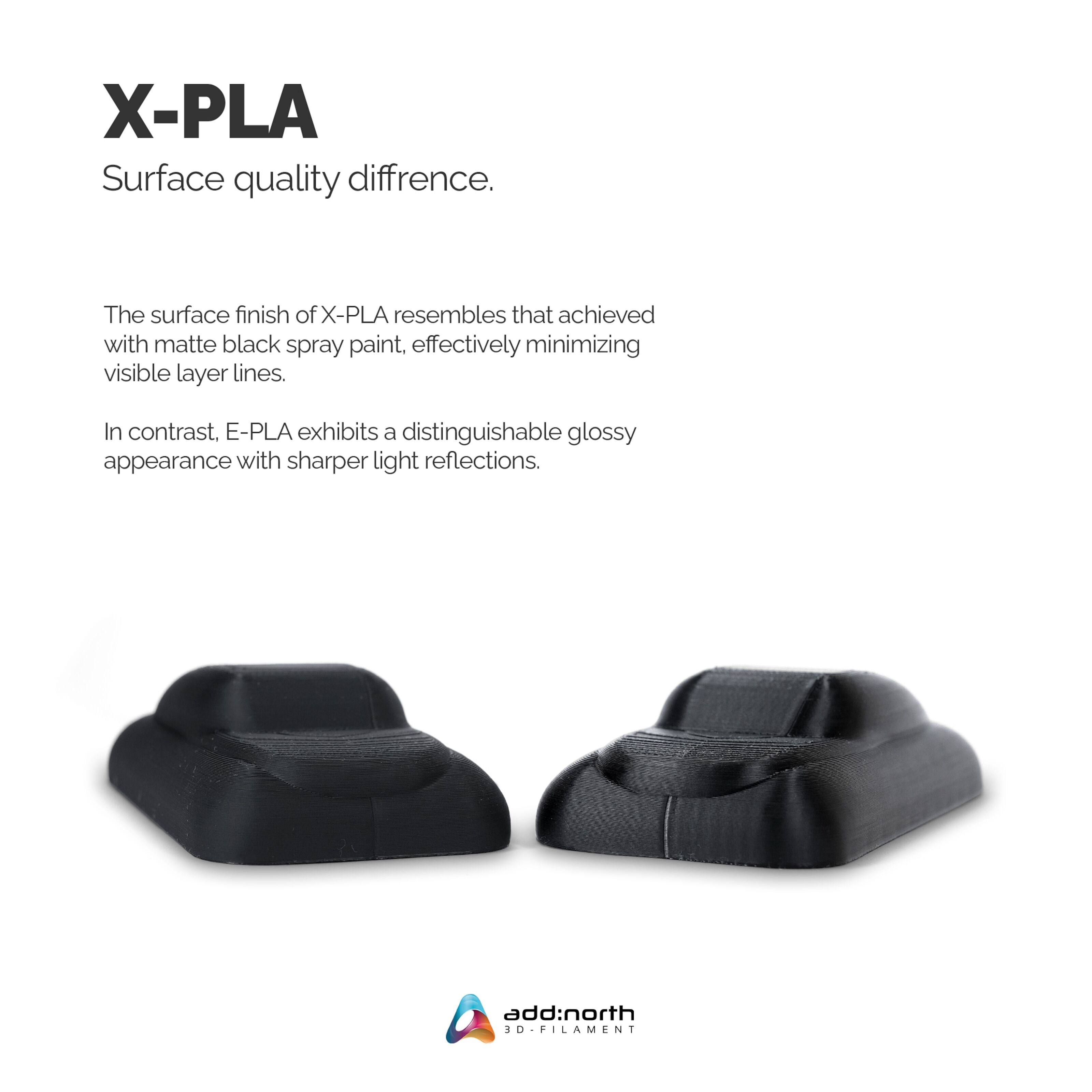 Addnorth X-PLA-filament for 3D-skriver 1,75 mm Svart