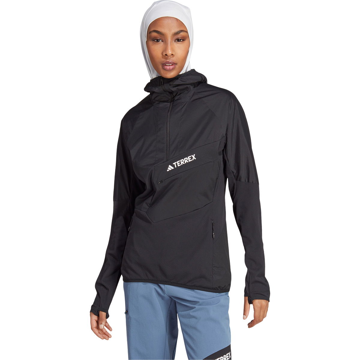 adidas Terrex Techrock Ultralight 1/2 Zip Fleece Hættetrøje Dame