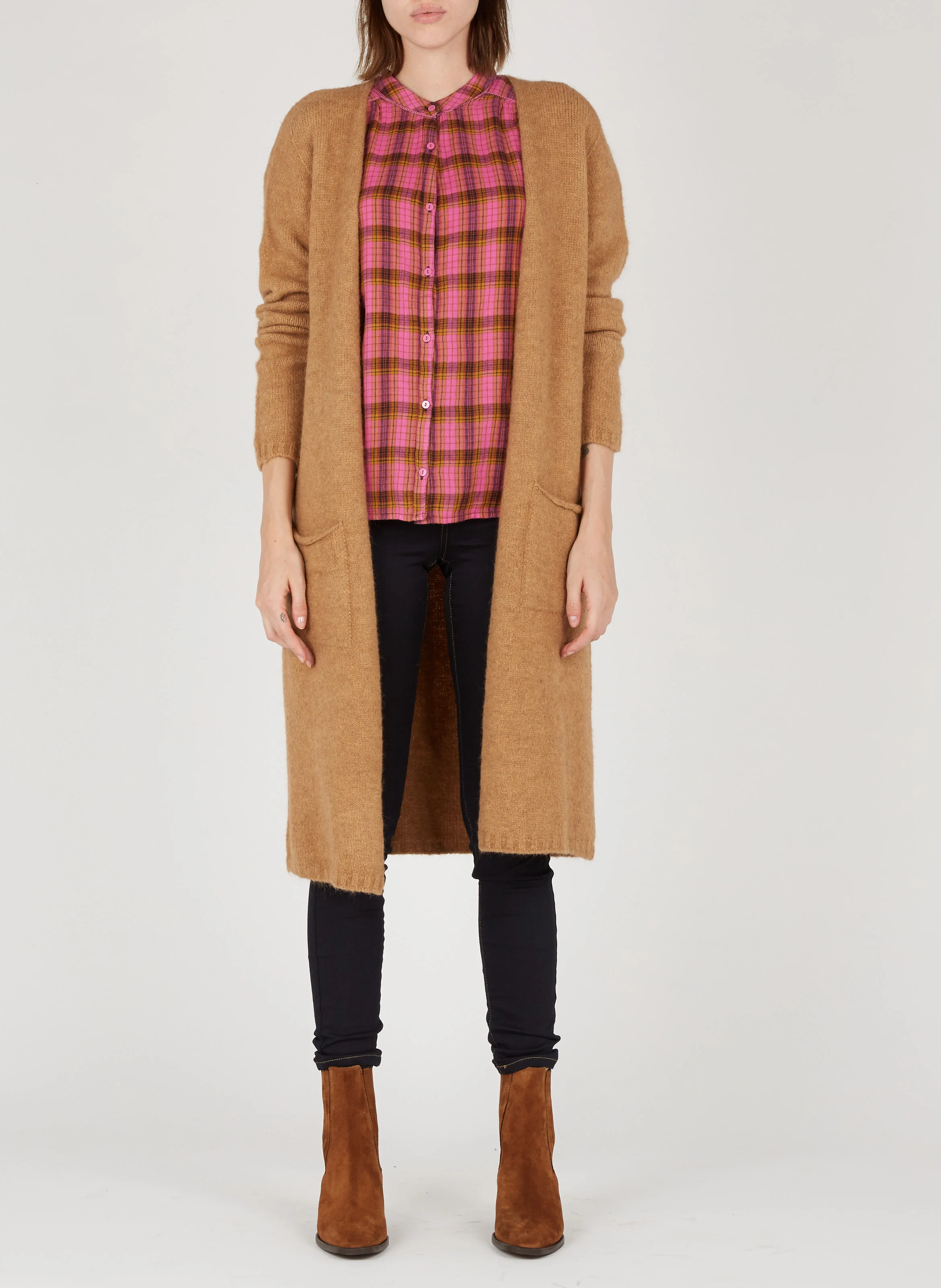 BIRMAN - Bottines western talons mi-hauts en cuir velours | Marron
