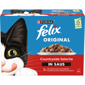 FELIX® Original Gevogelte Selectie in Saus Kattenvoer 12x85g