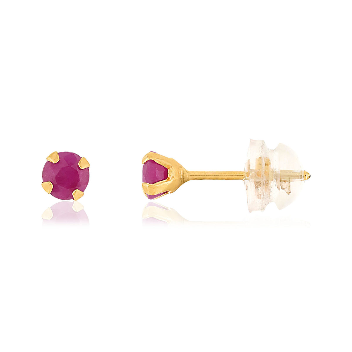 Boucles d'oreilles or jaune 375 rubis