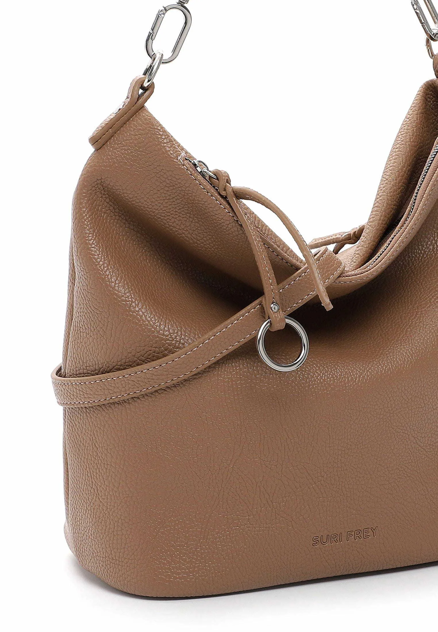 SURI FREY Beuteltasche Taupe Lederimitat