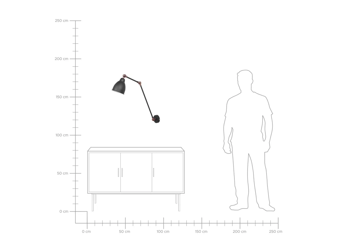 Lampe murale MISSISSIPPI Réglable Métal Gris graphite