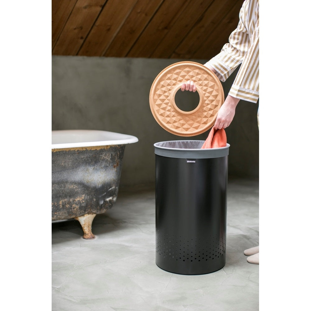 Brabantia Wasbox 60 L - Zwart / Kurk