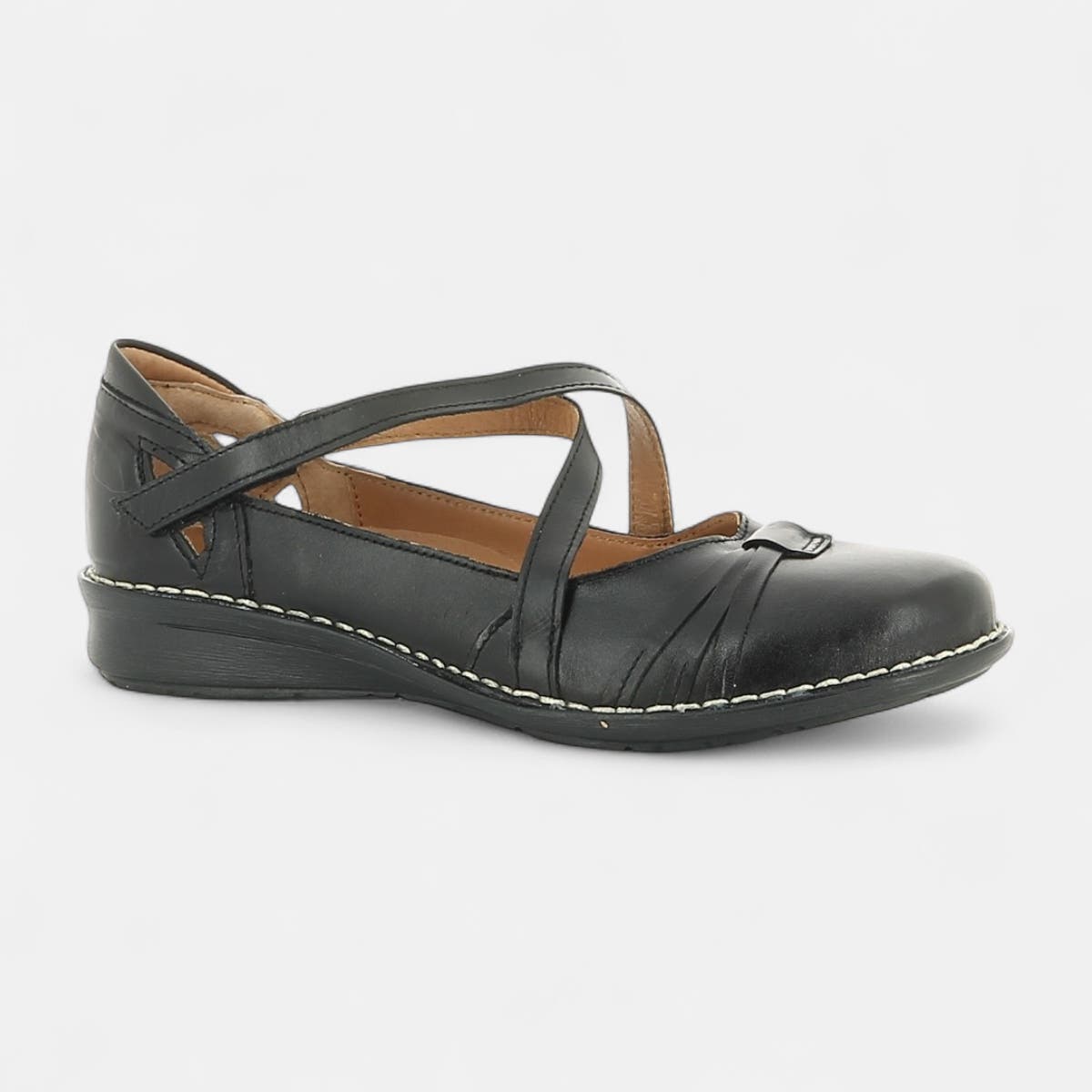 Ballerines Femme en cuir noir