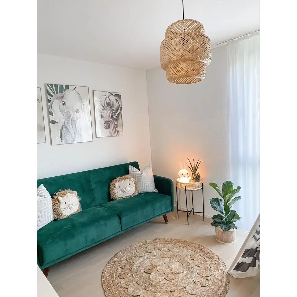 SENJA - Slaapbank 3-zits - Donkere houtkleur - Polyester