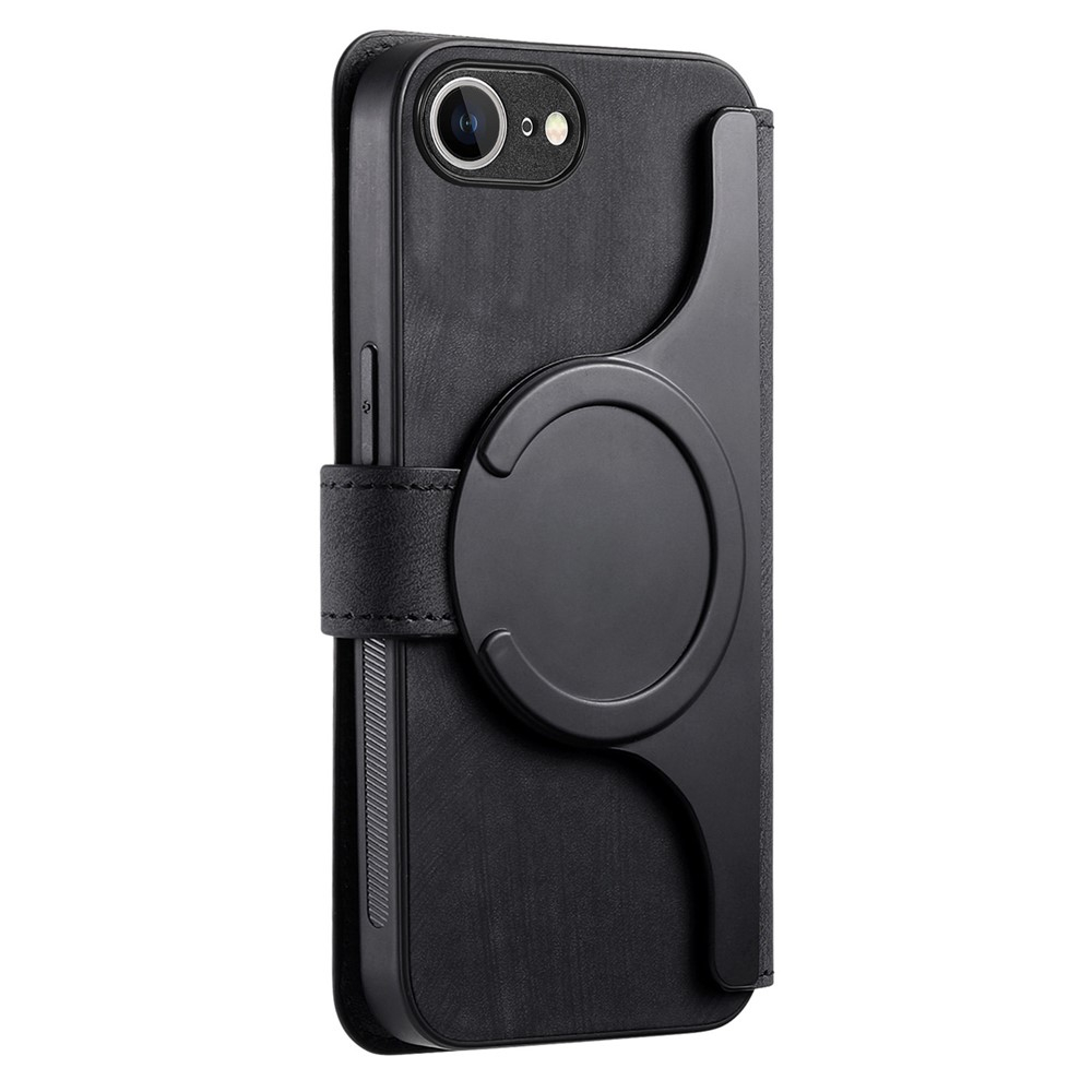 iPhone 16e MagSafe Leder Case Schutzhülle   Abnehmbare Tasche inkl. Kartenfächer - Schwarz