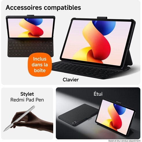 Tablette tactile Xiaomi Pack Android Redmi Pad 2 Pro 128Go Wi-Fi Gris + Cover clavier