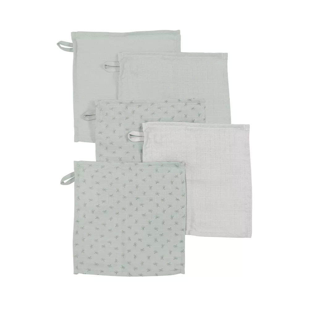 roba Organic Waschlappen 5er Set frosty green