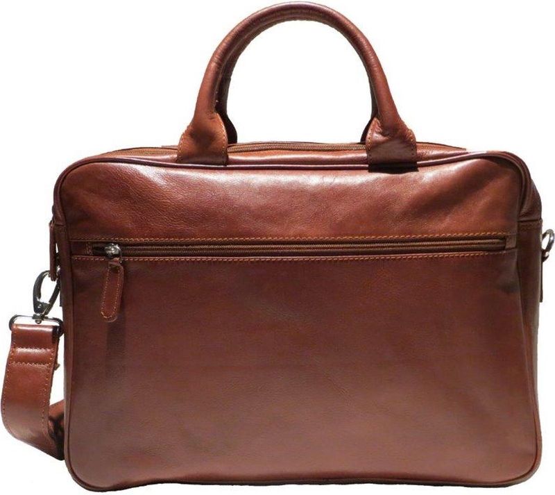 Dermata - 2840 - Schoudertas - Cognac - Rundleer - Met Laptopvak