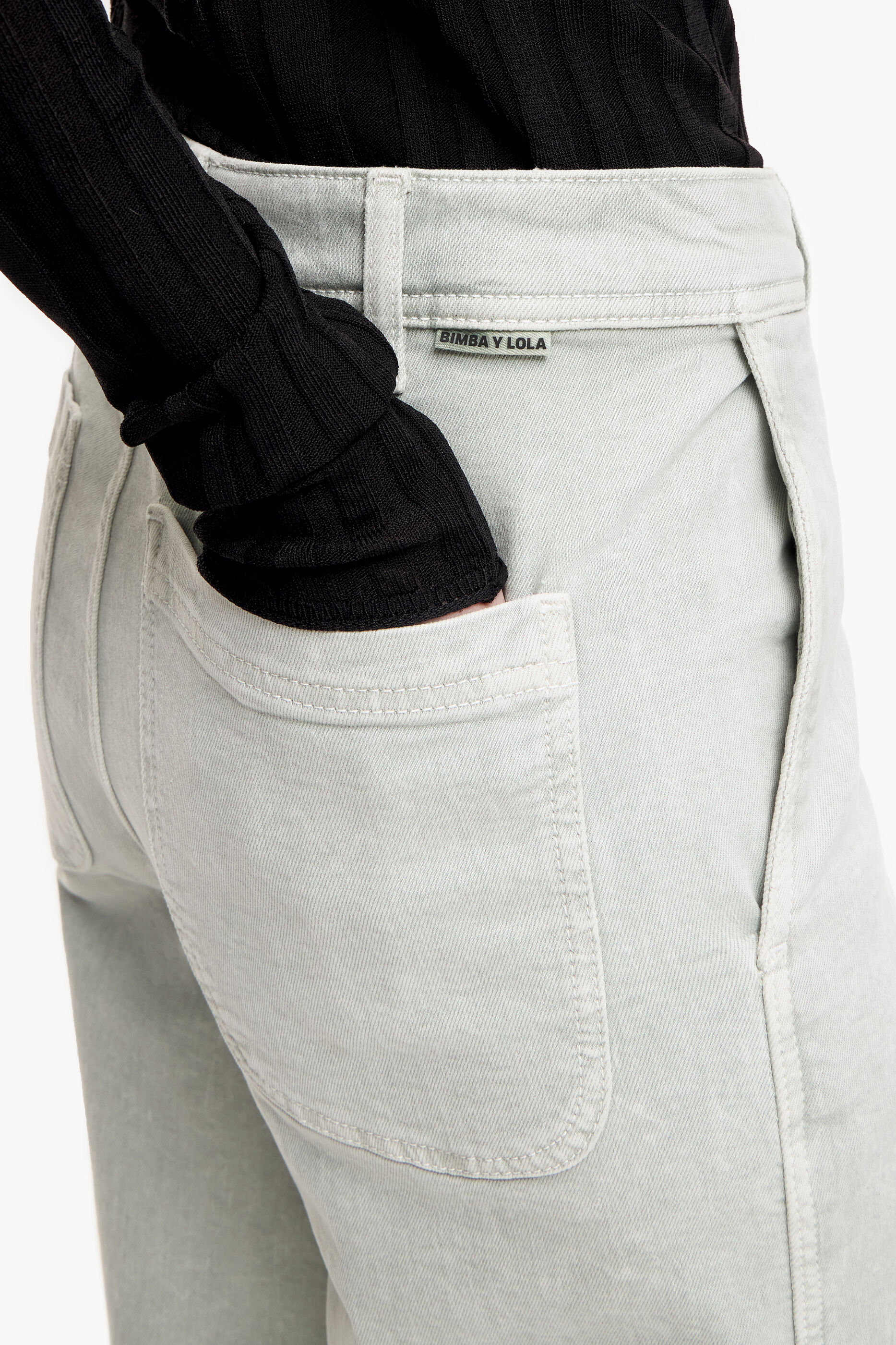 CULOTTE - Calça jeans verde menta de cintura alta