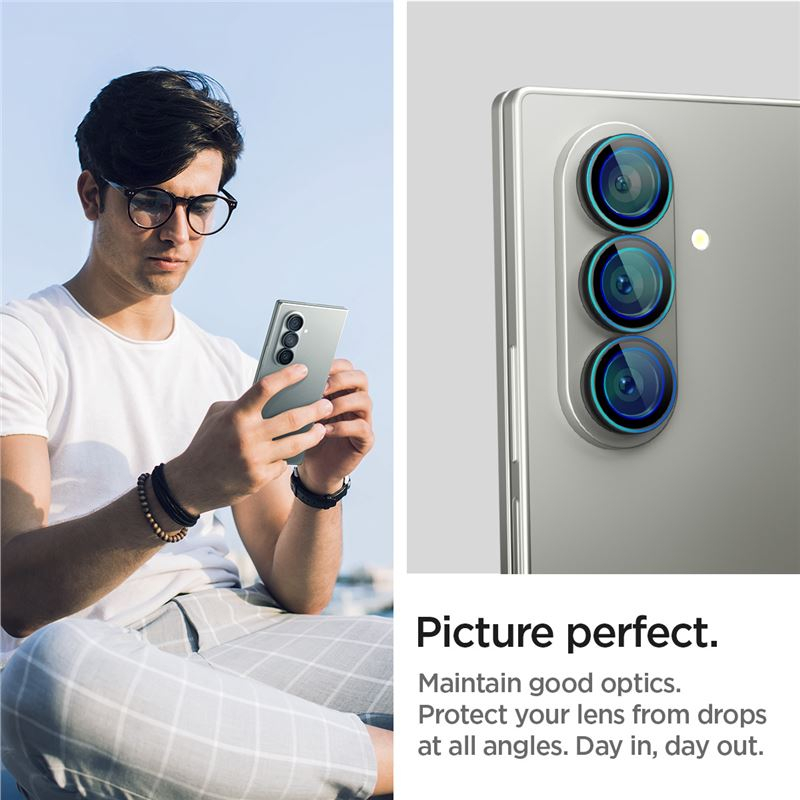(2er Set) Samsung Galaxy Z Fold7 Glas Tr EZ Fit Optik Pro Kamera Objektiv Protector Panzer Glas Case Friendly mit Rahmen (AGL09581)