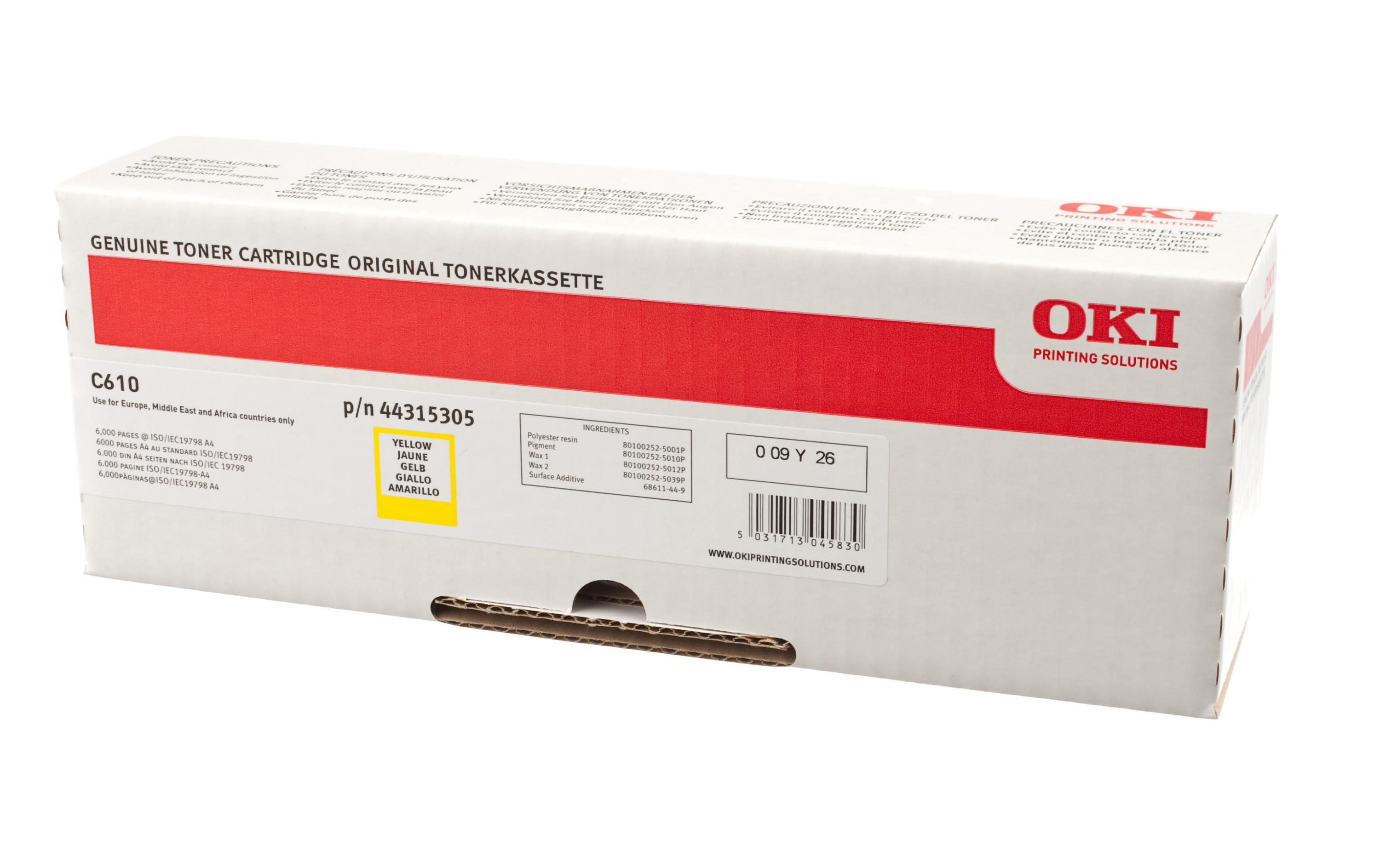 Toner 44315305 Yellow<br>Für 610 Serie, yellow