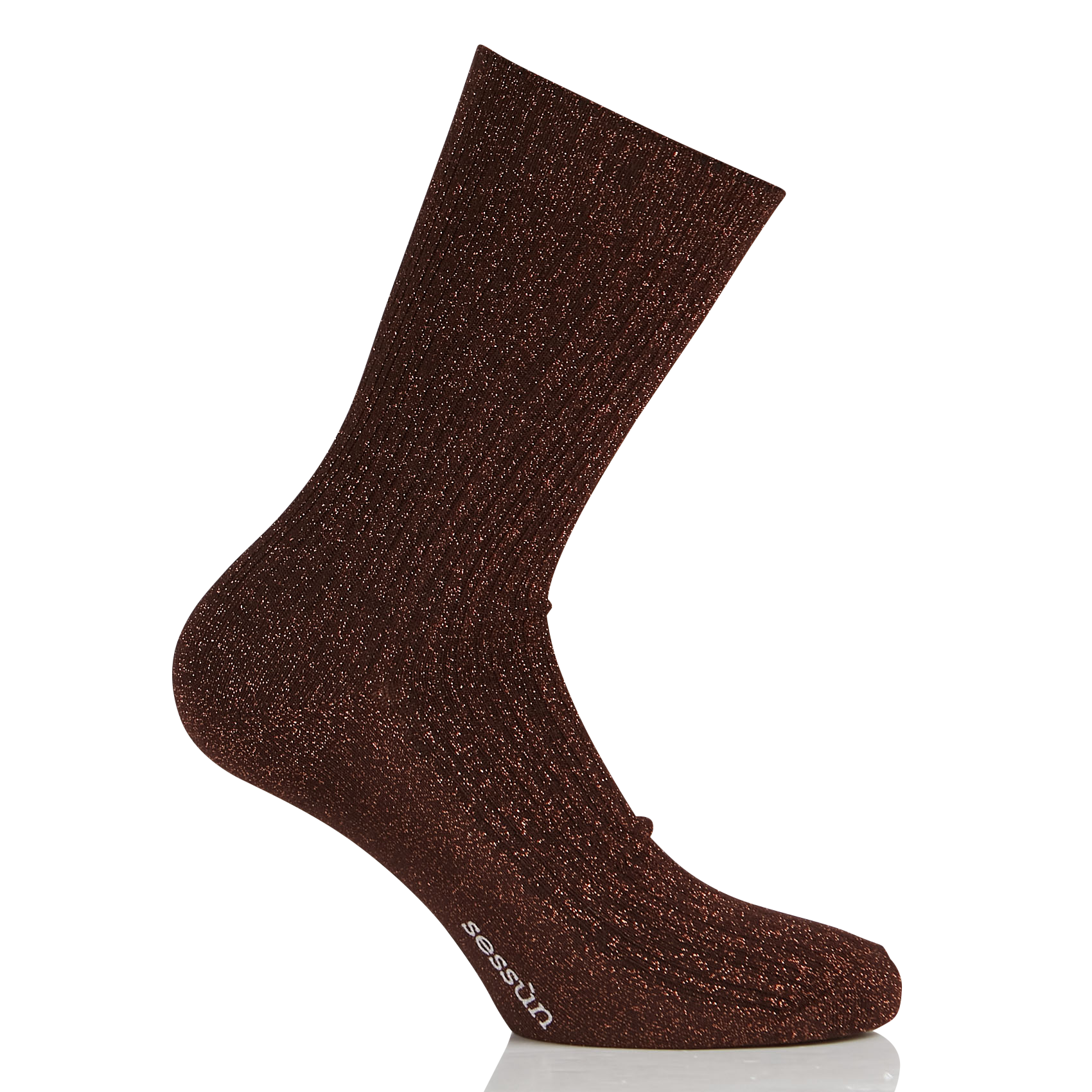 SOKINI - Chaussettes métallisées en coton| Marron
