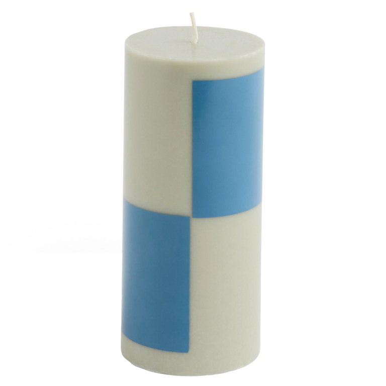 Hay Column kaars small Grey and Blue