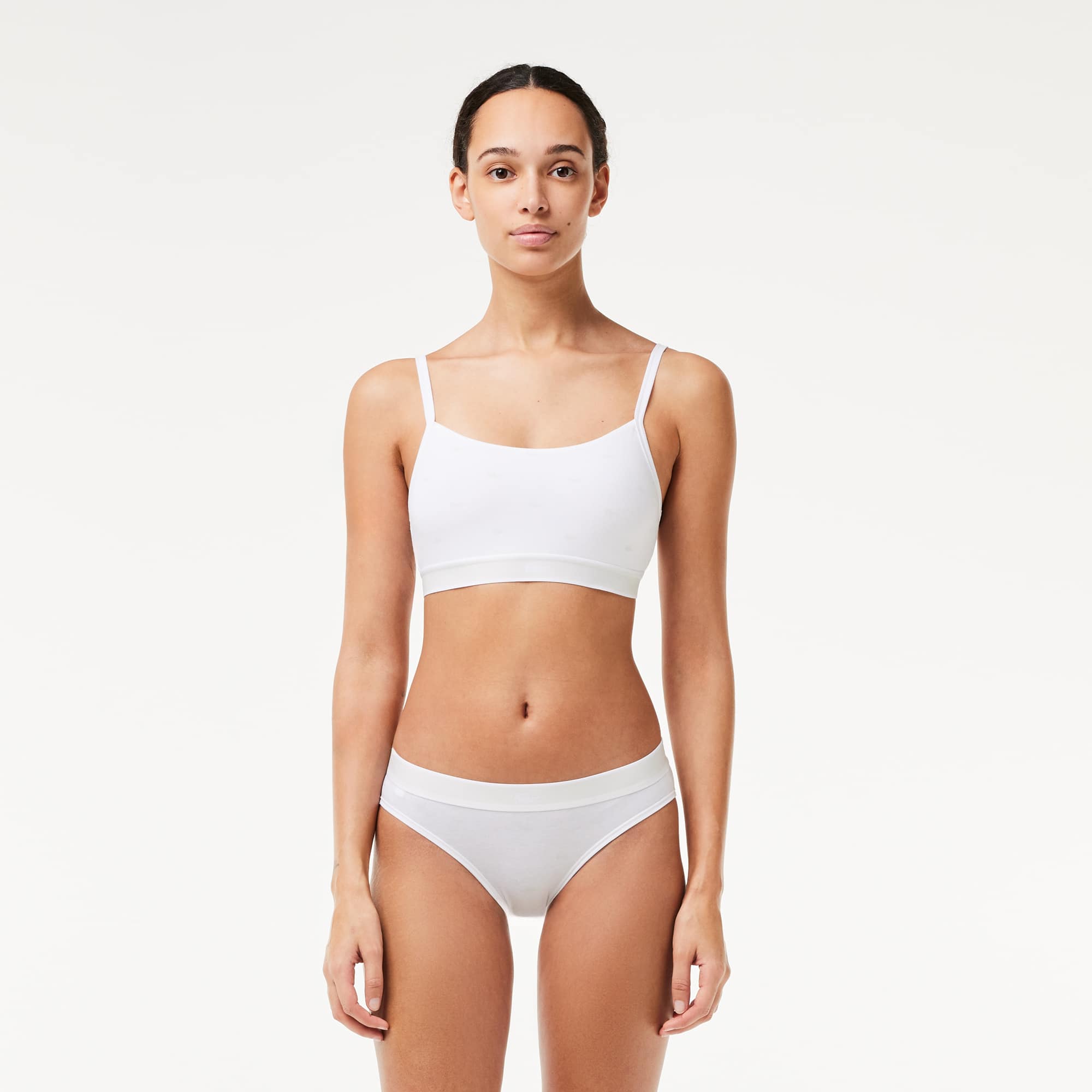 Brassière stretch avec imprimé crocodile Brassières - Blanc - Lacoste - Femme