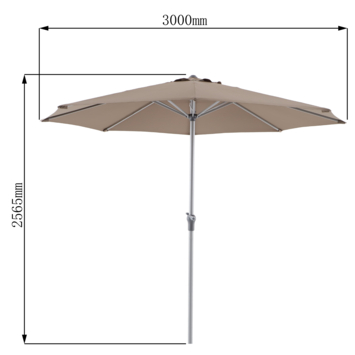 Parasol Miami taupe 300 cm
