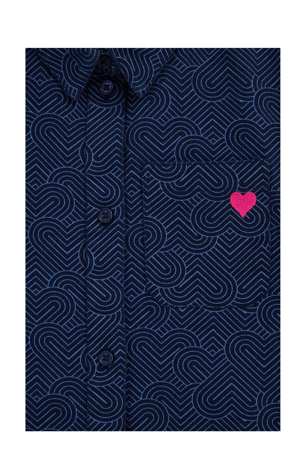 WE Fashion Blue Ridge blousejurk donkerblauw