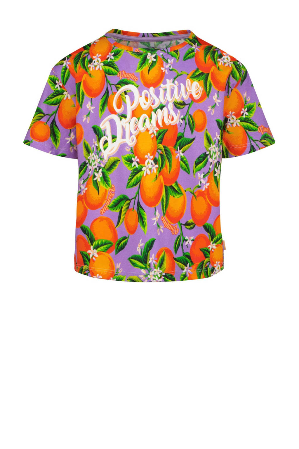 Vingino shortama Waranda met all over print lila/oranje/groen