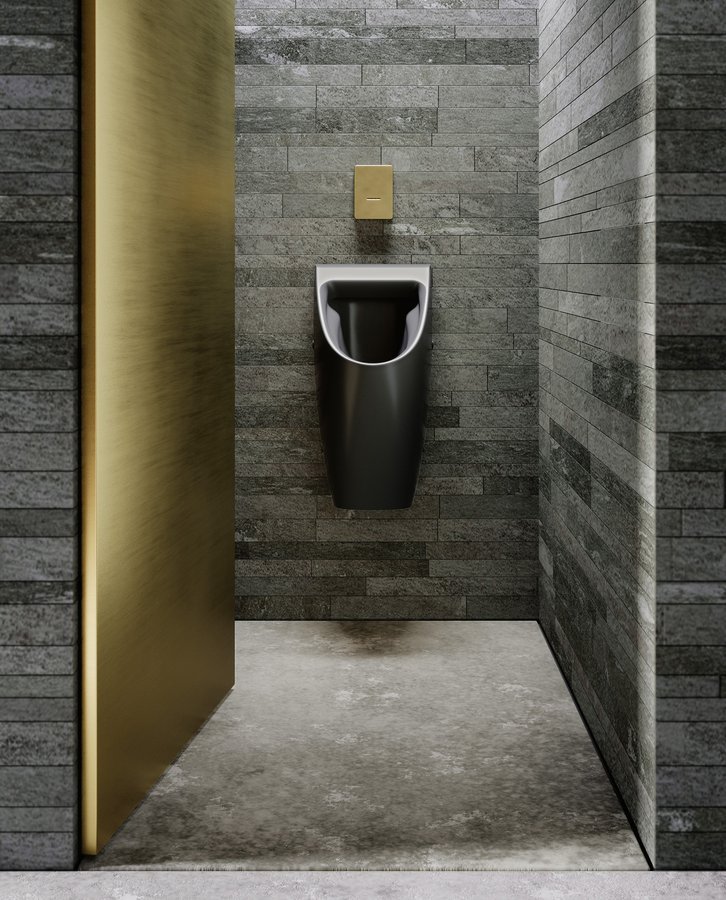Sapho Sand urinoir 31x65cm mat zwart
