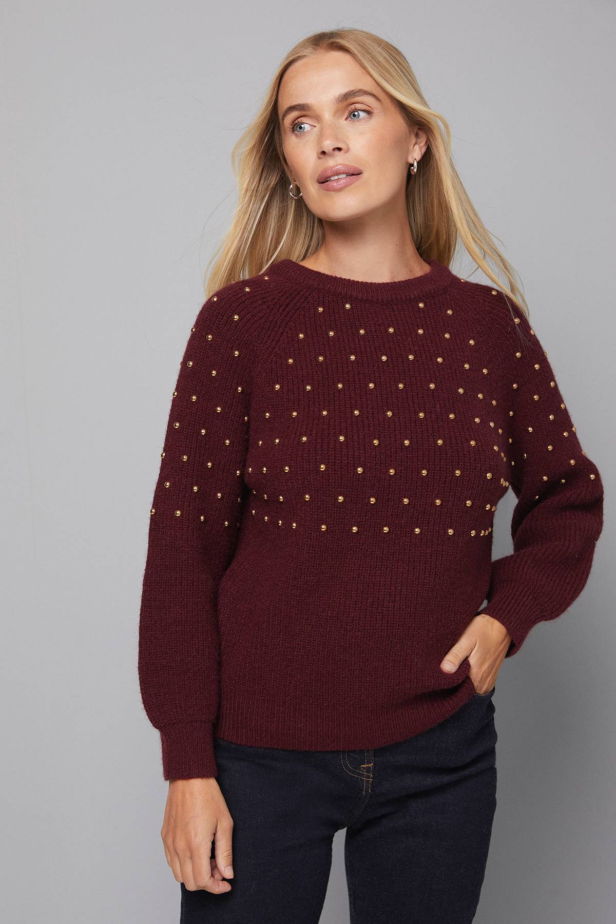 Wallis synthétiquell Tricoté à Clous Petite Taille