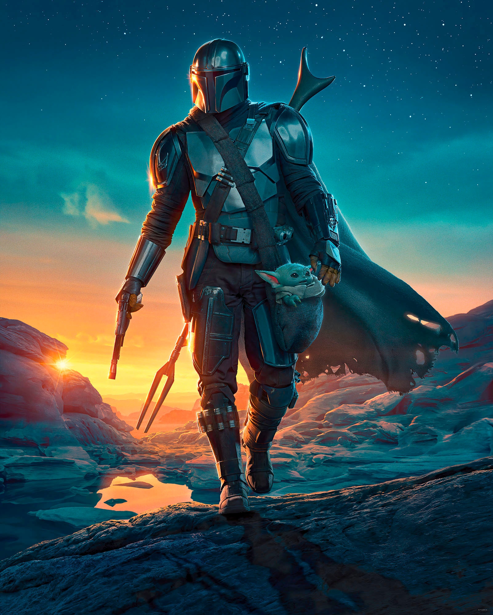Komar Fototapete »Digitaldruck Vlies -  The Mandalorian Gunslingers - Grösse 200 x 250 cm« bedruckt glatt Kinderzimmer
