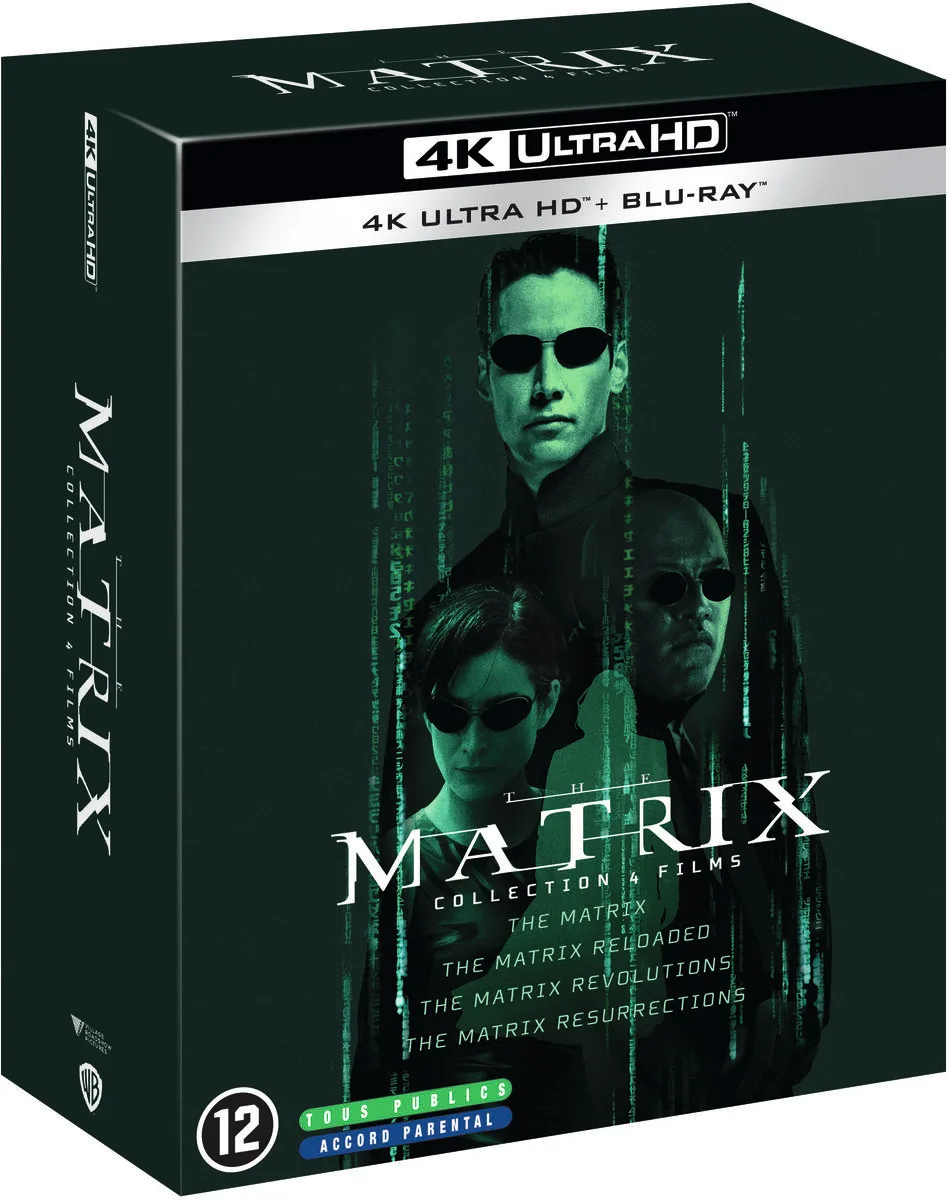 Coffret Matrix 1 à 4 (Blu-ray UHD 4K   Blu-ray) Disques Blu-ray films