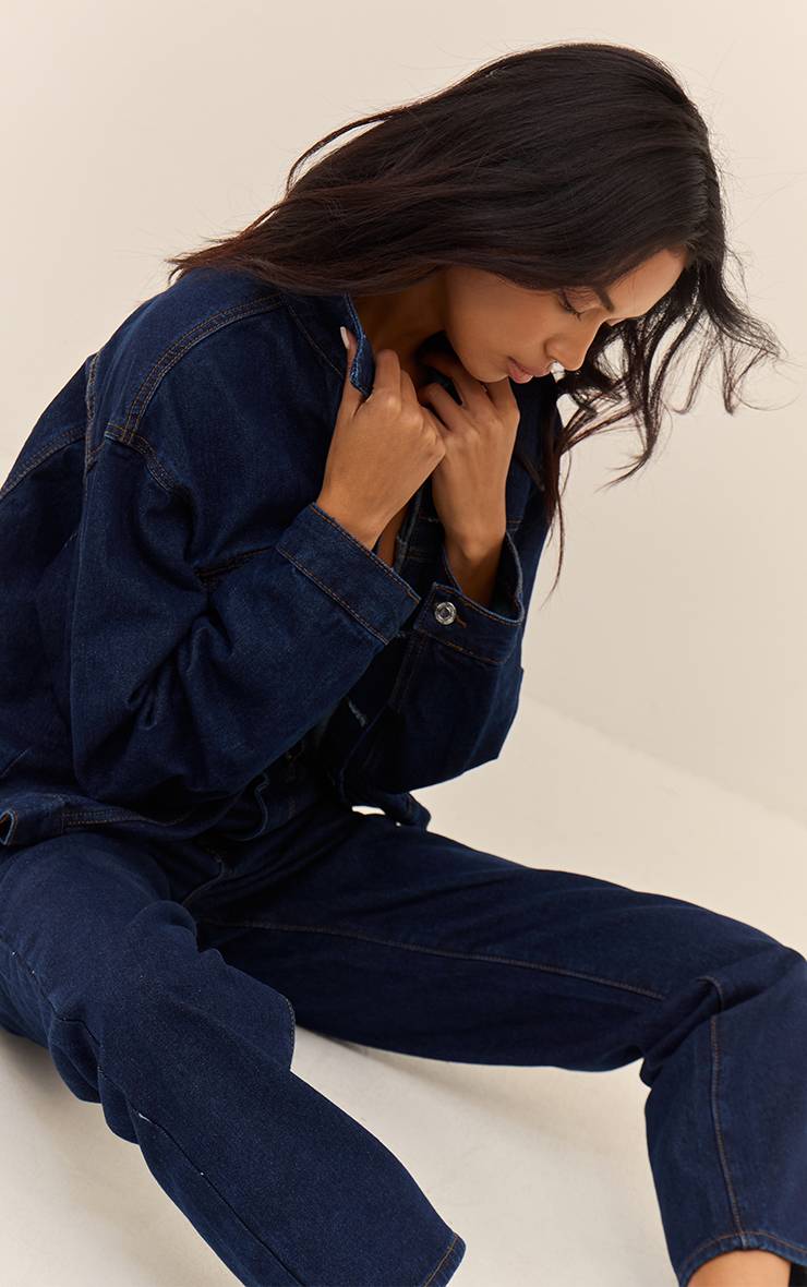 Bleu Indigo Prettylittlething Jean Droit Taille Haute