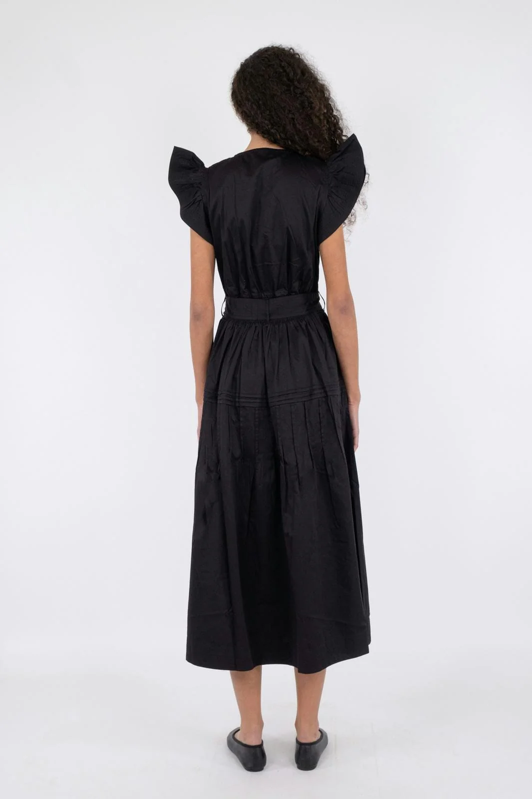 Neo Noir Marine Cotton Satin Dress