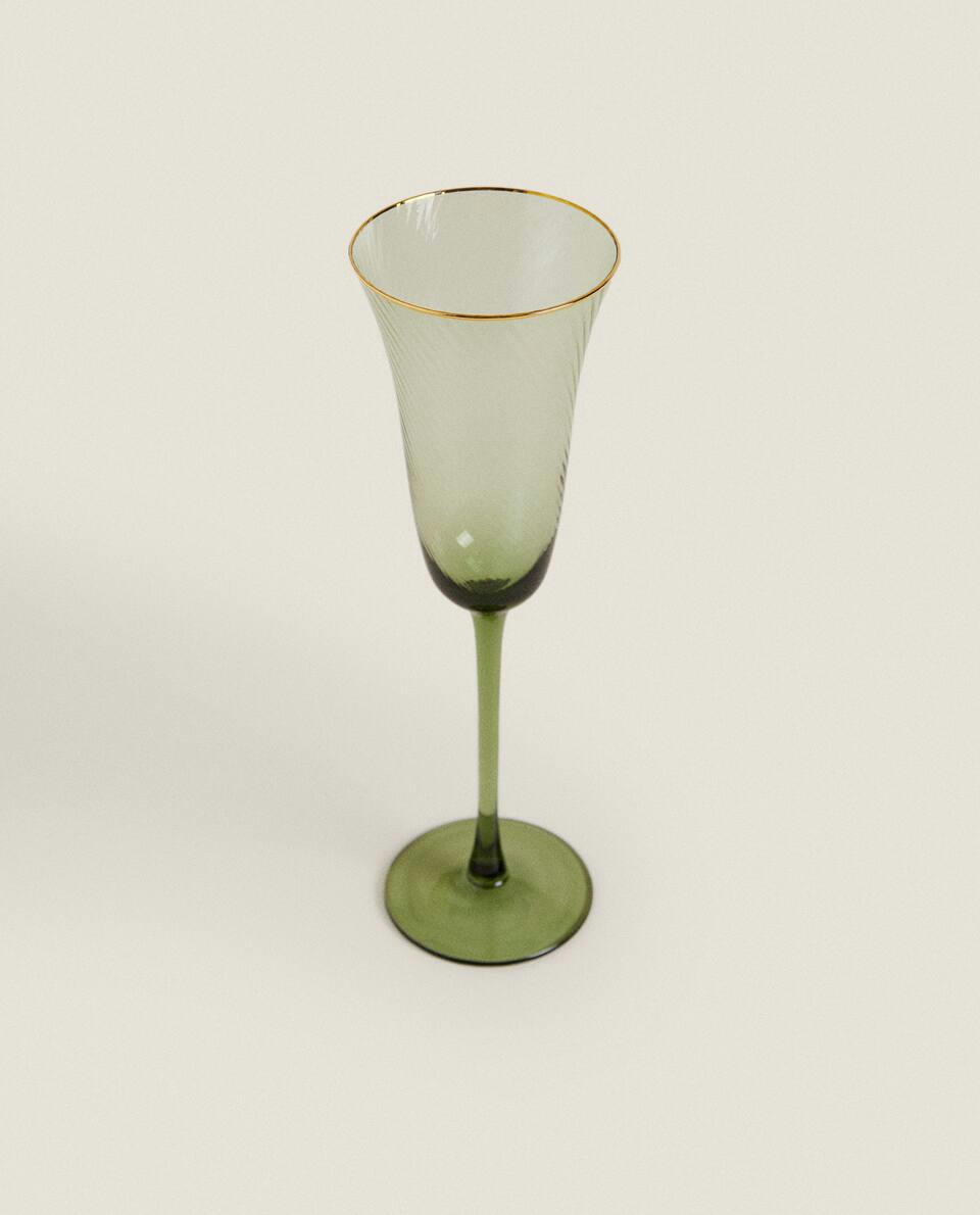 Taça de Natal com borda dourada