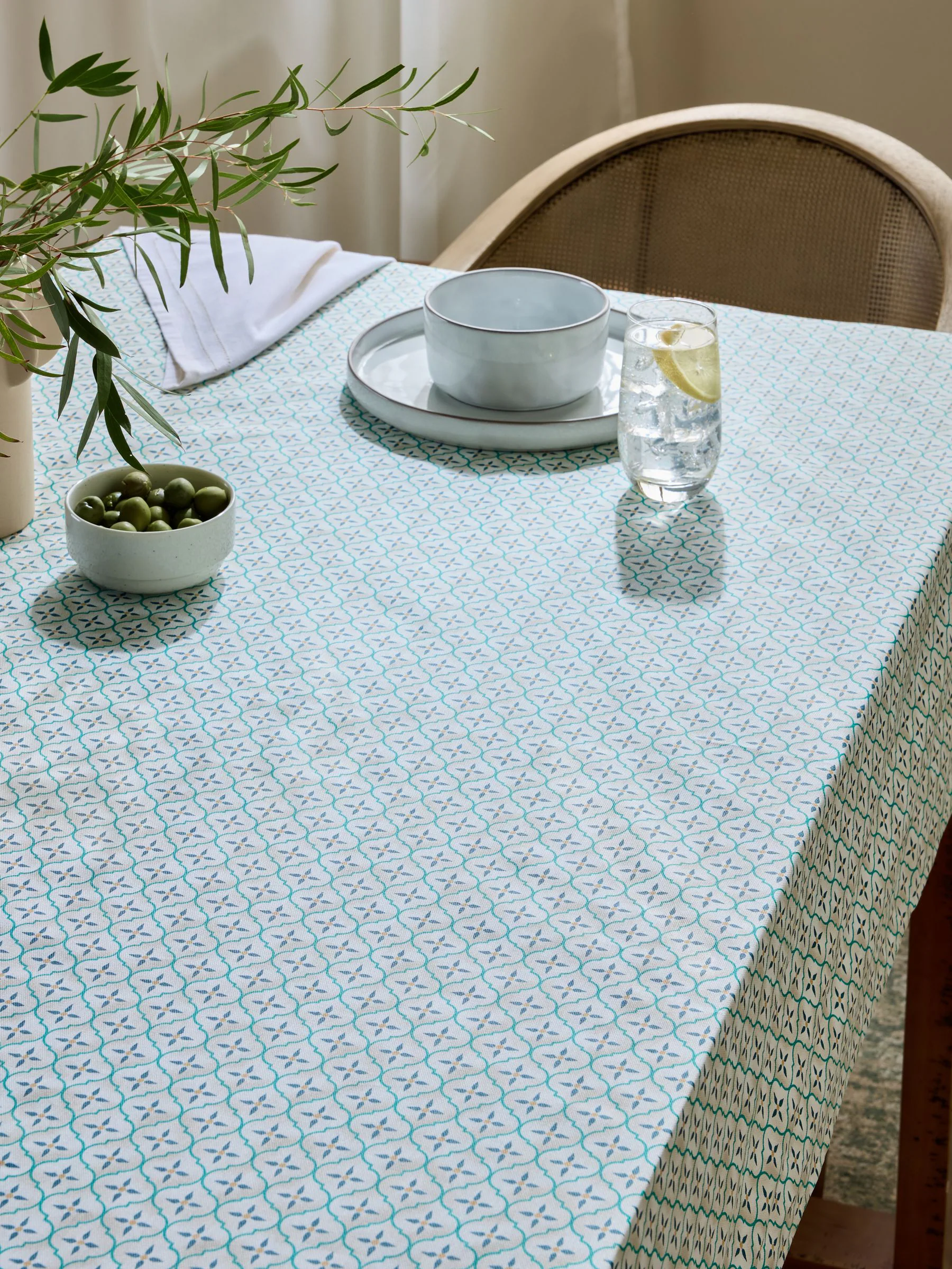 Mediterranean Tile Wipe Clean Tablecloth