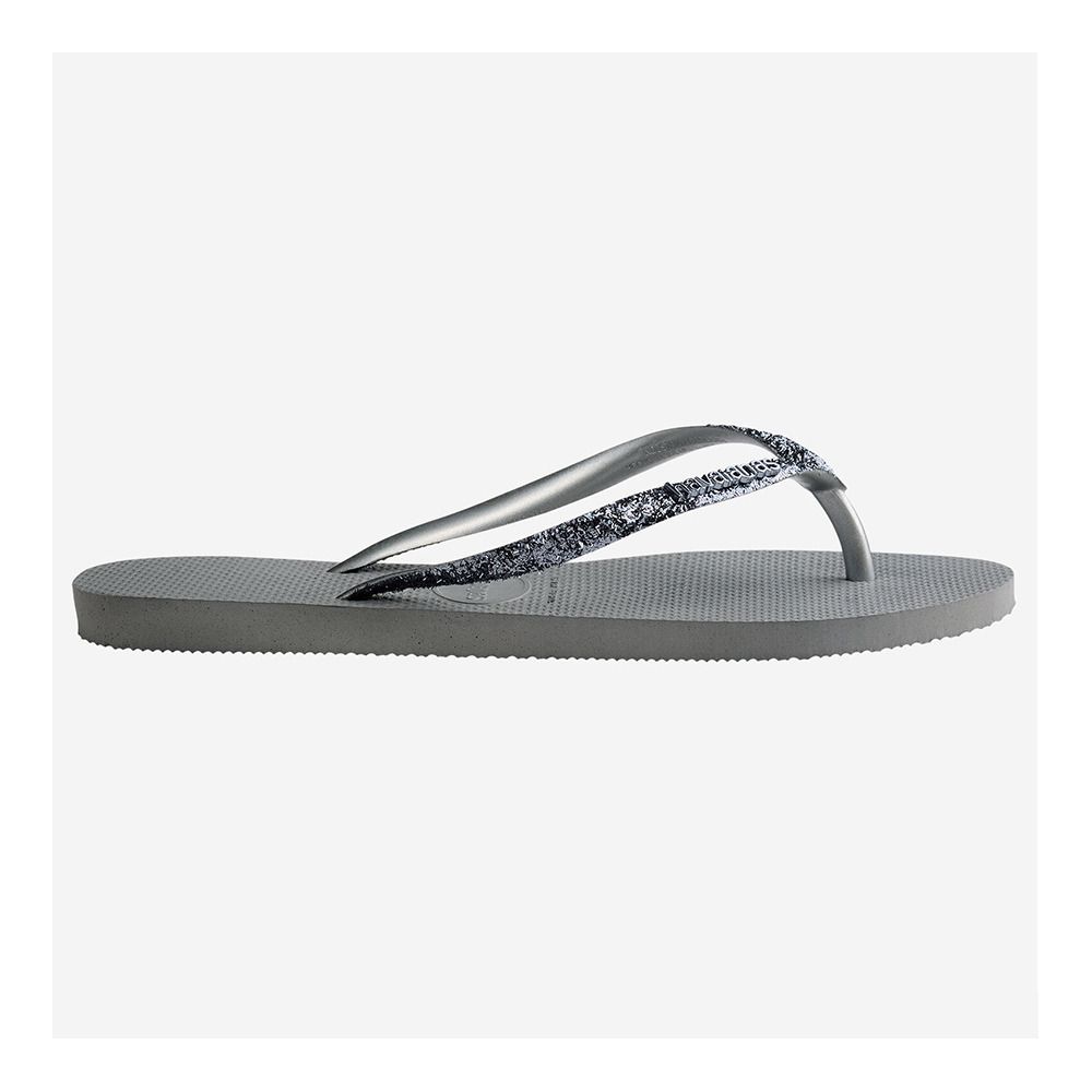 Havaianas SLIM GLITTER II - Tongs Femme steel grey