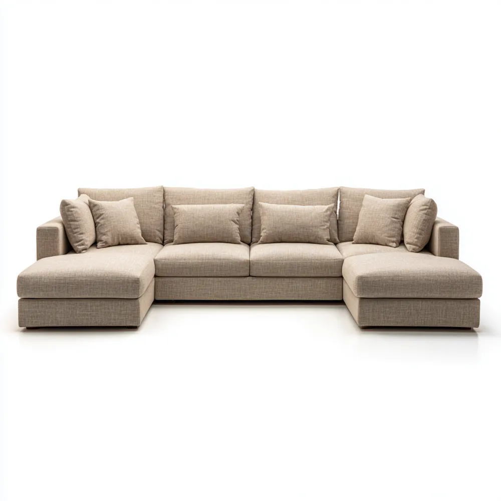 Ecksofa Stoff 300x200x95 cm – Beige – Modernes Design