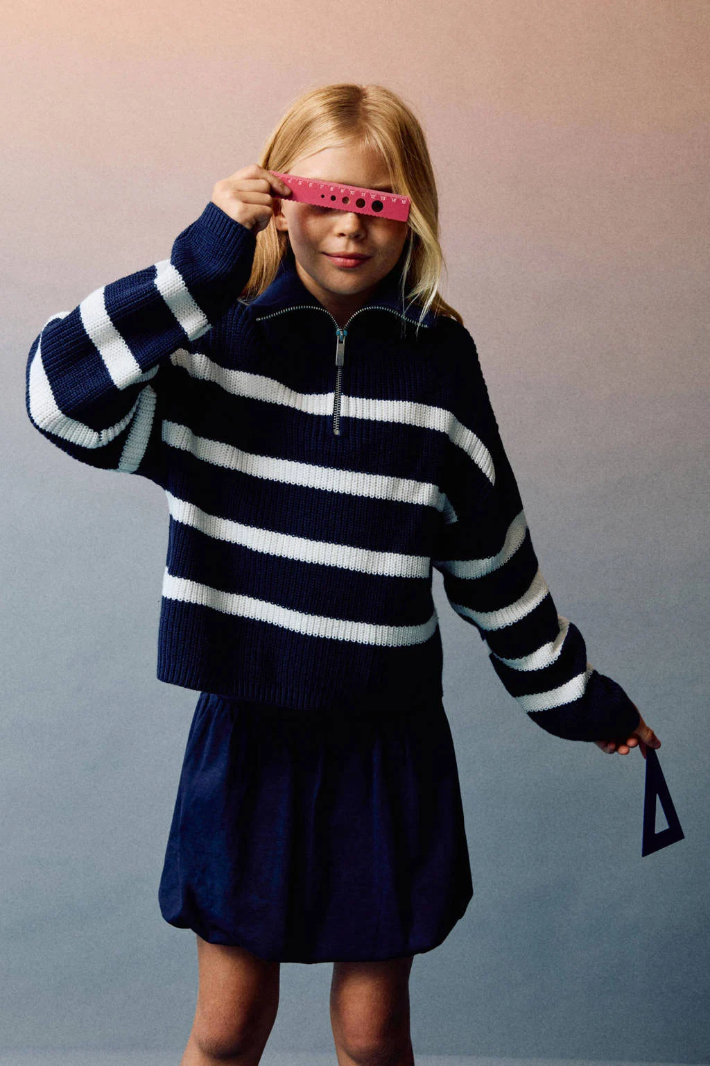 Mango Kids ballonrok donkerblauw
