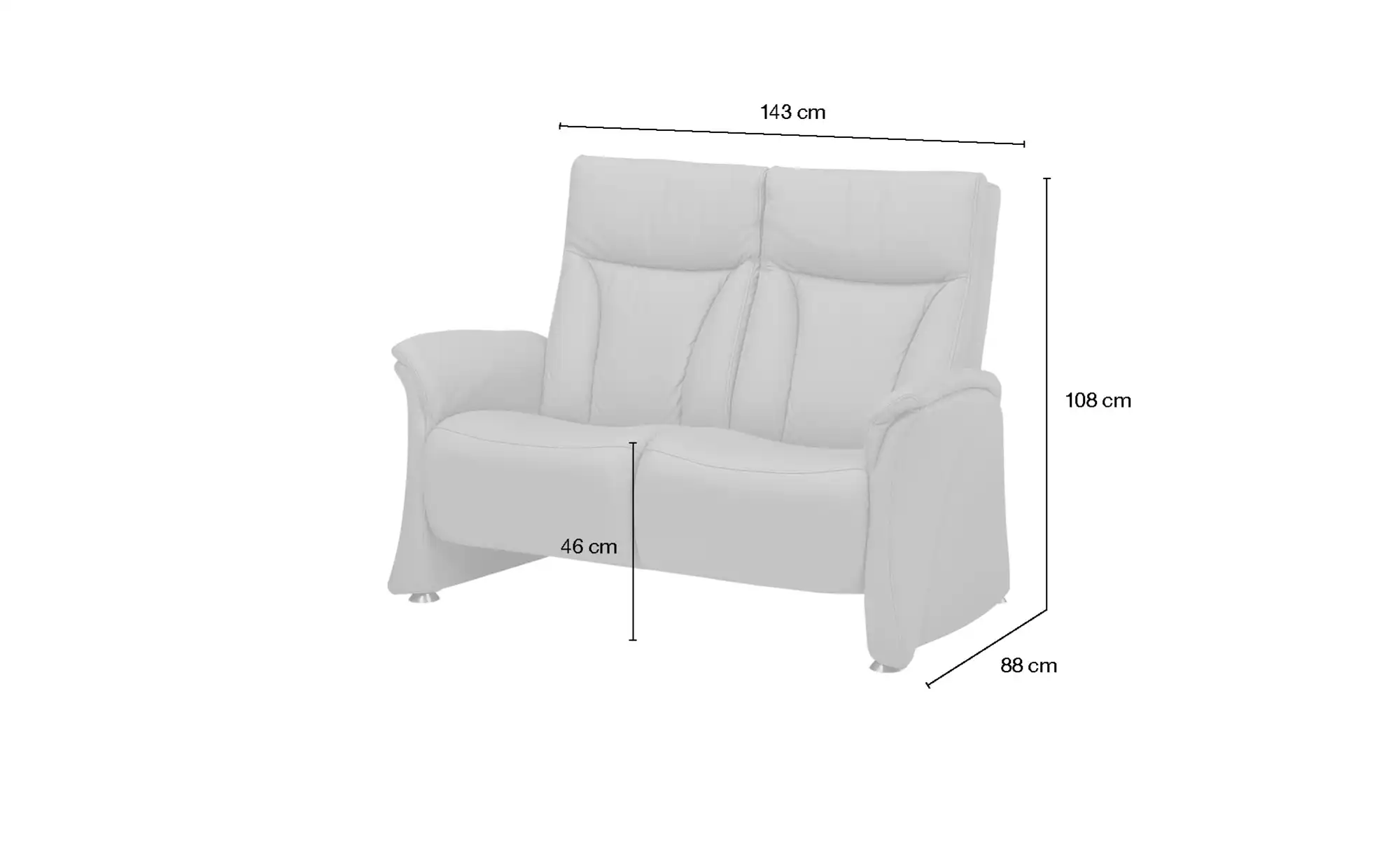 himolla Ledersofa 2-sitzig 4010