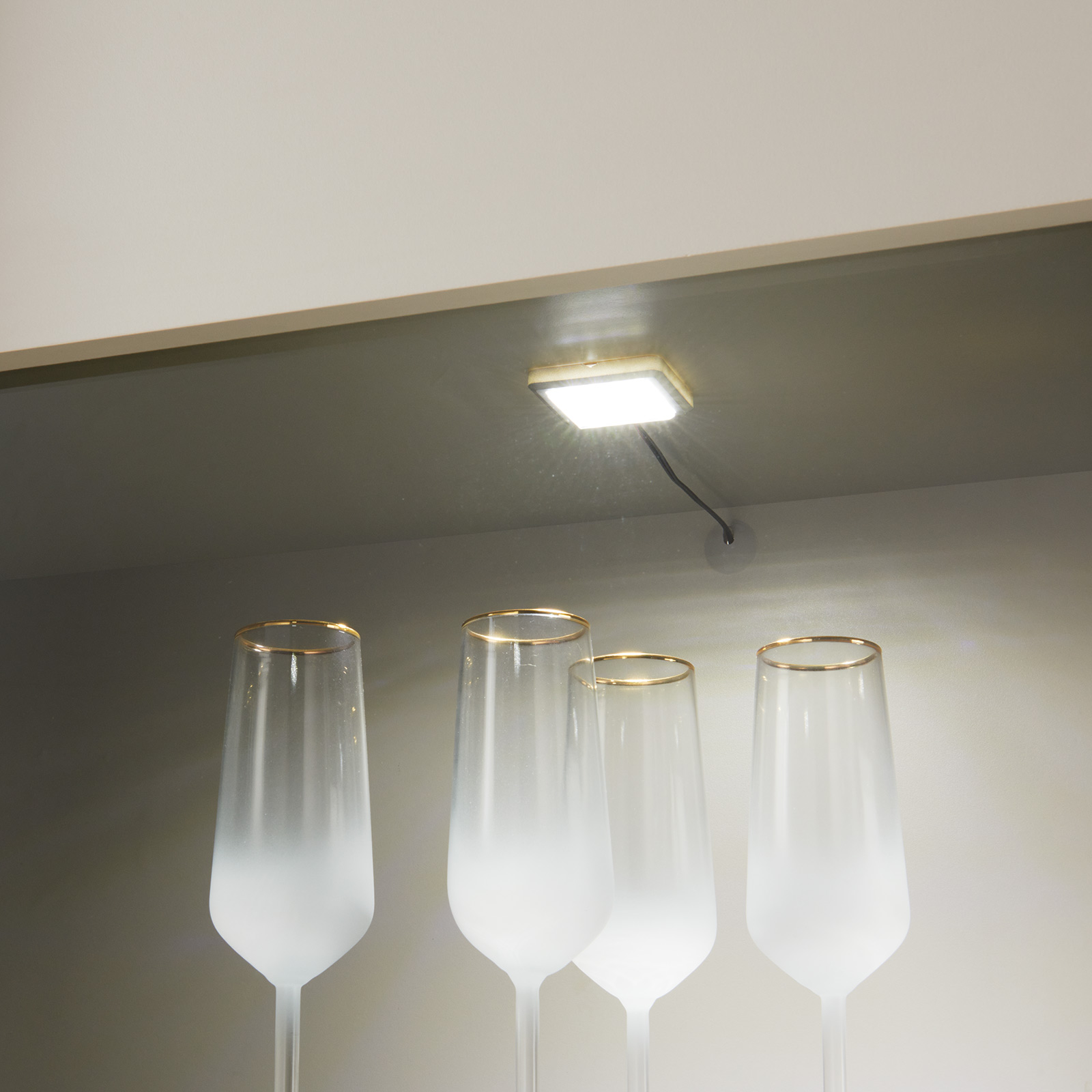 Standvitrine SANTANA - Coast Evoke Eiche-kieselgrau - 203 cm