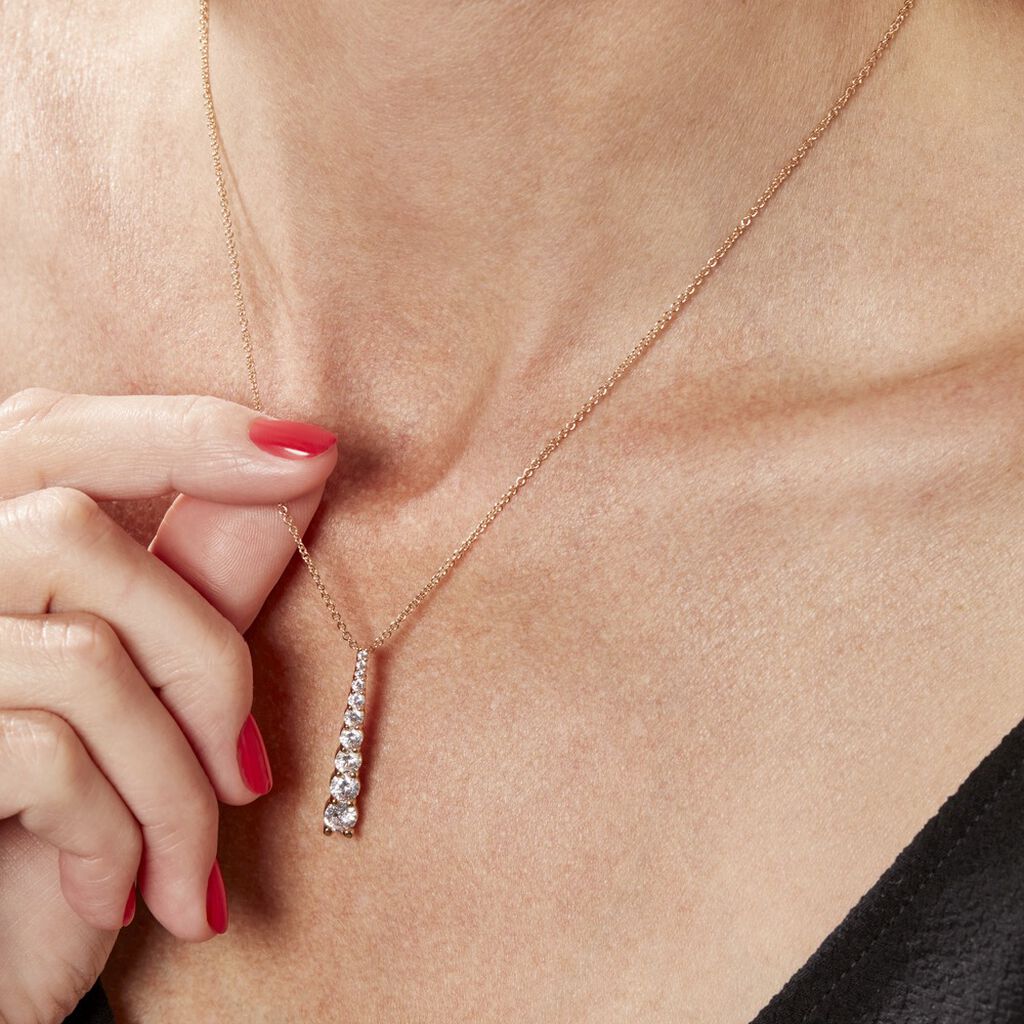 Collier Plaqué Or Beisiris Oxydes De Zirconium