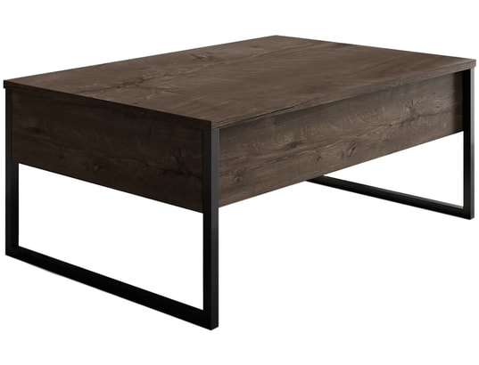 CONCEPT1 - Table basse Luxe noyer noir 90 x 60 x h40cm