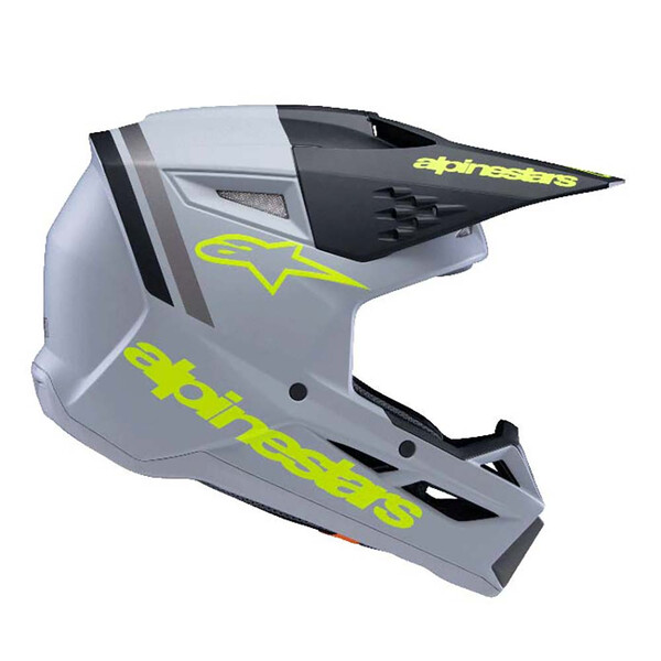 Alpinestars - Casque enfant Youth S-M3 Radium Gris / Noir / Jaune fluo