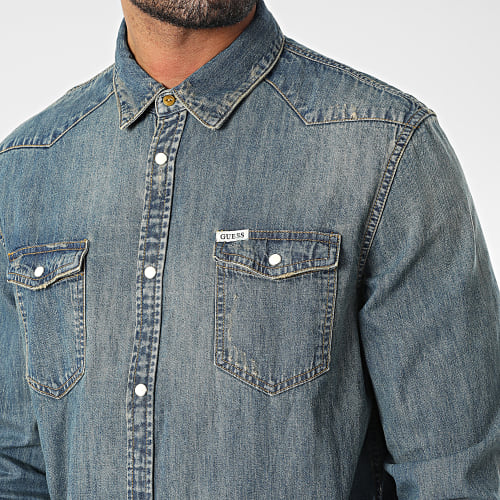 Chemise Jean Manches Longues M1BH02-D14LB Bleu Denim