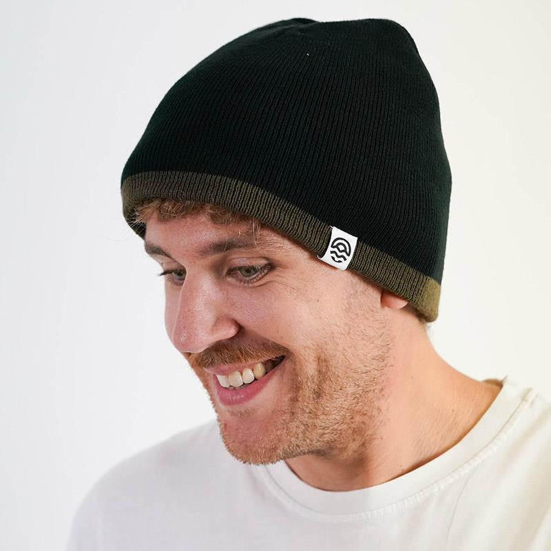 Bonnet Peche Pecheur.Com Réversible - Noir/Kaki