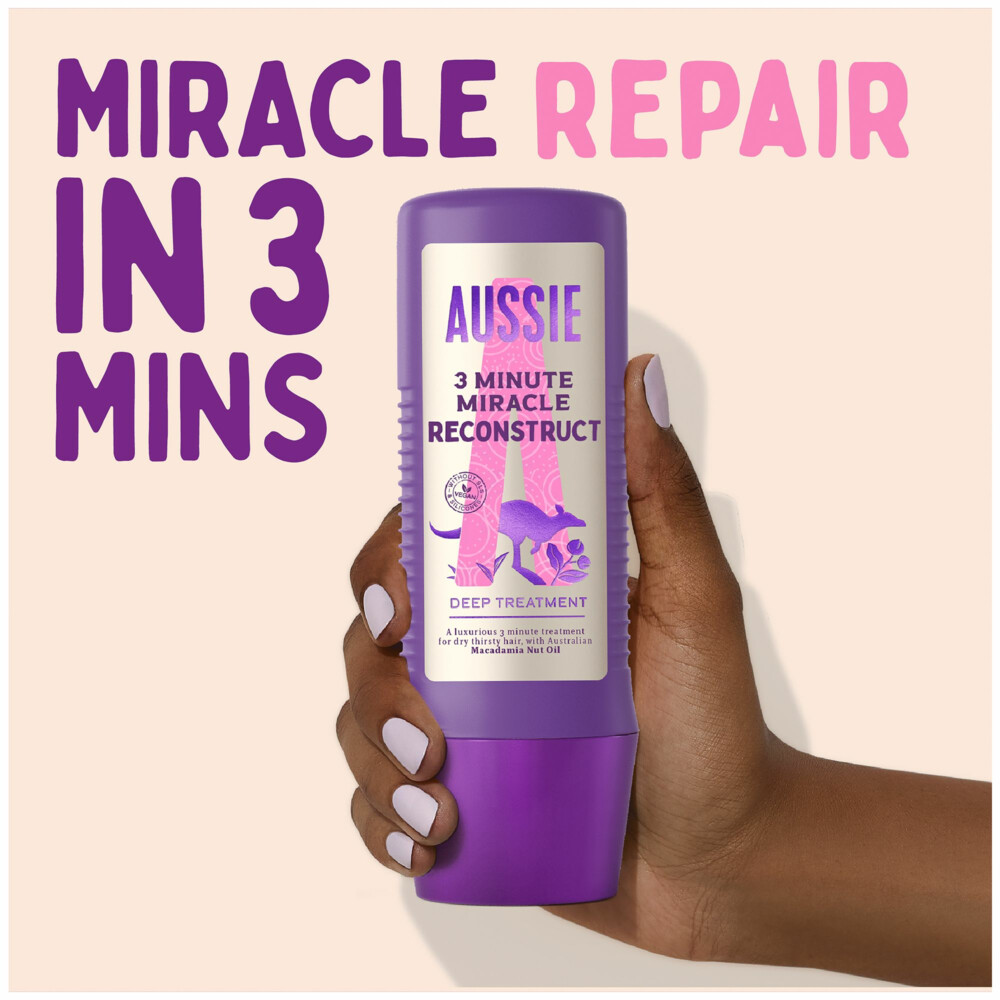 Aussie Haarmasker 3 Minute Miracle Reconstructor Intensieve Vegan Haarverzorging225 ml