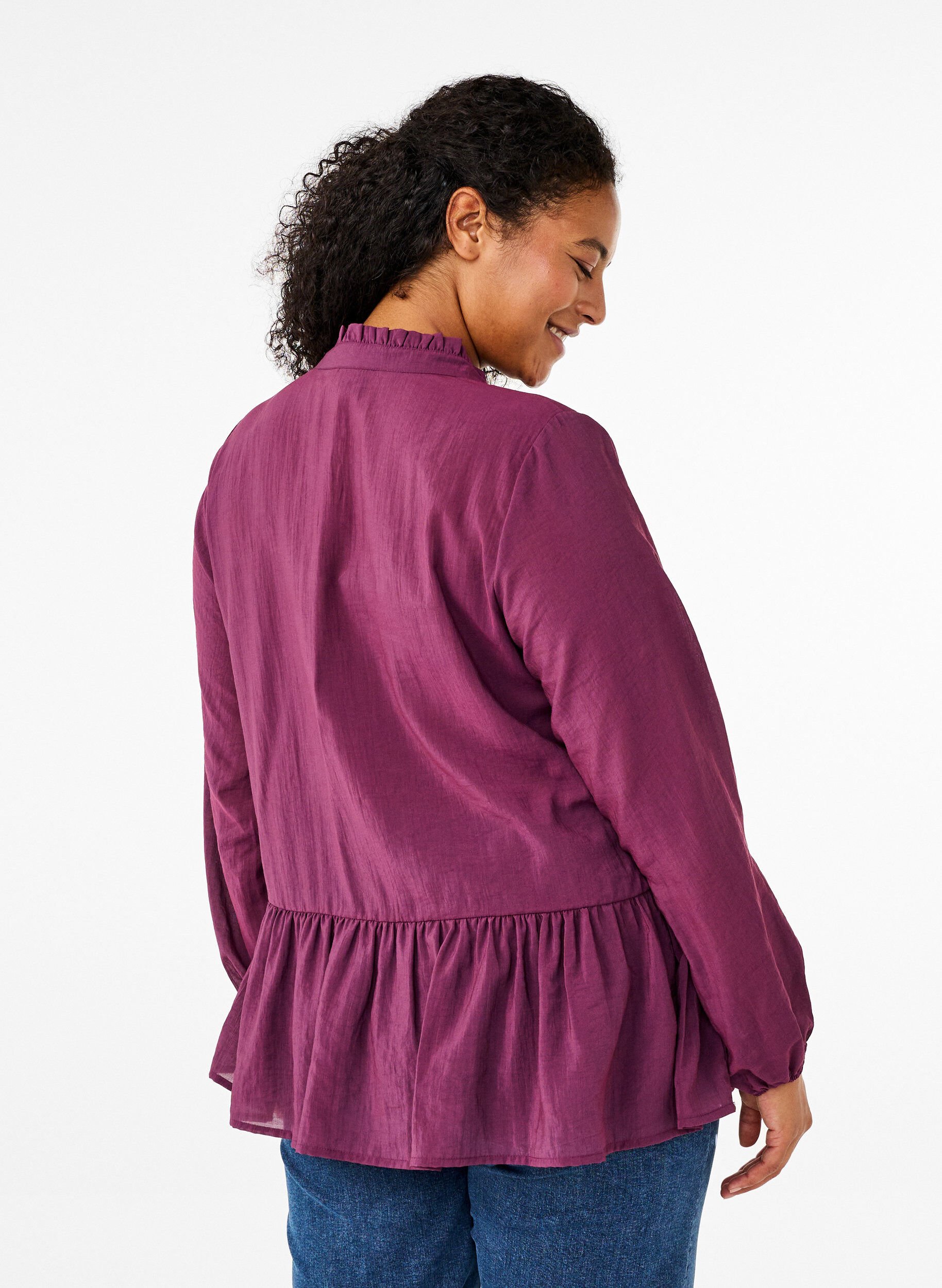 Viskose bluse med peplum