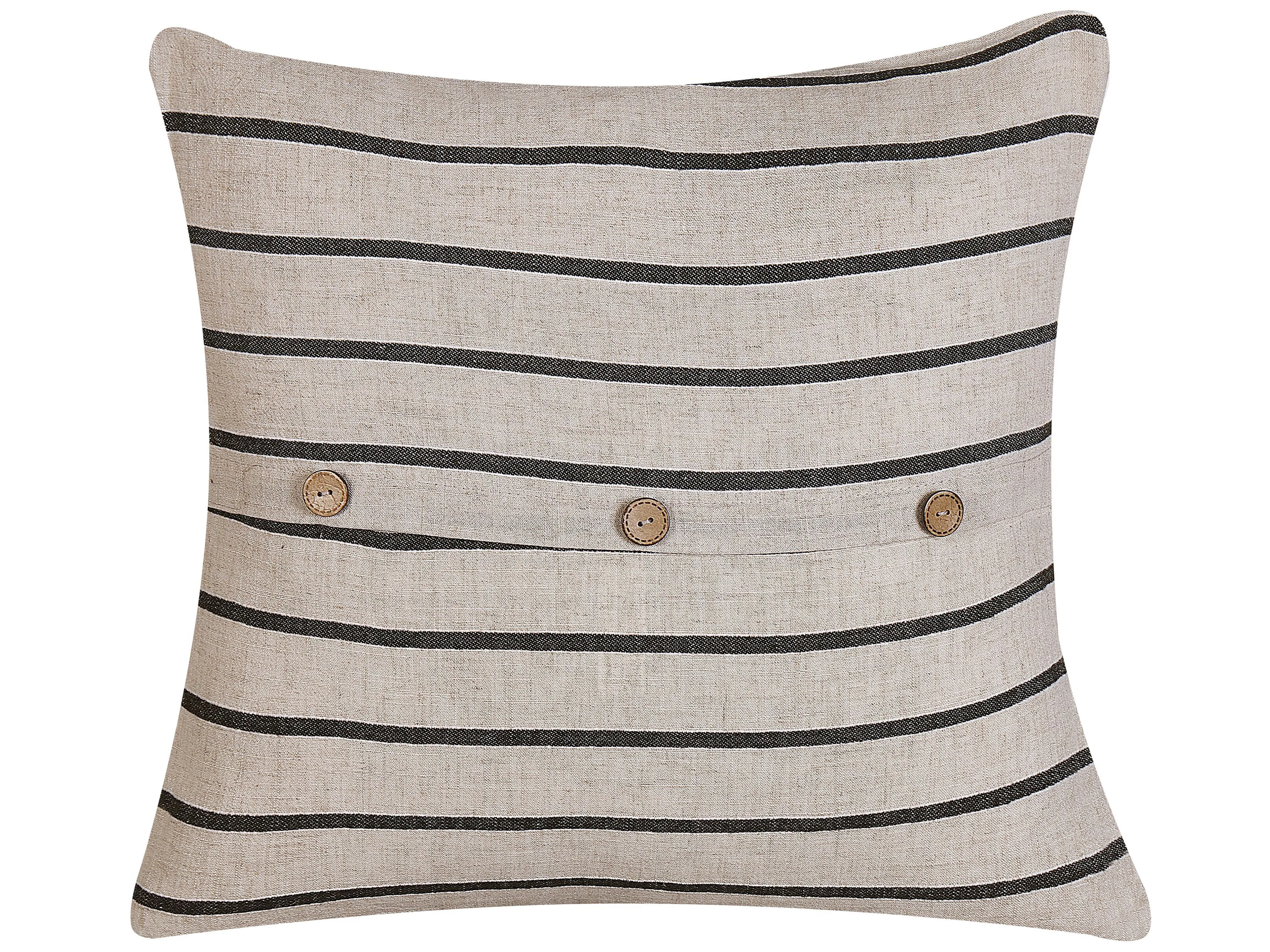 Set van 2 sierkussens CYNARA Katoen 43 x 43 cm Beige gestreept