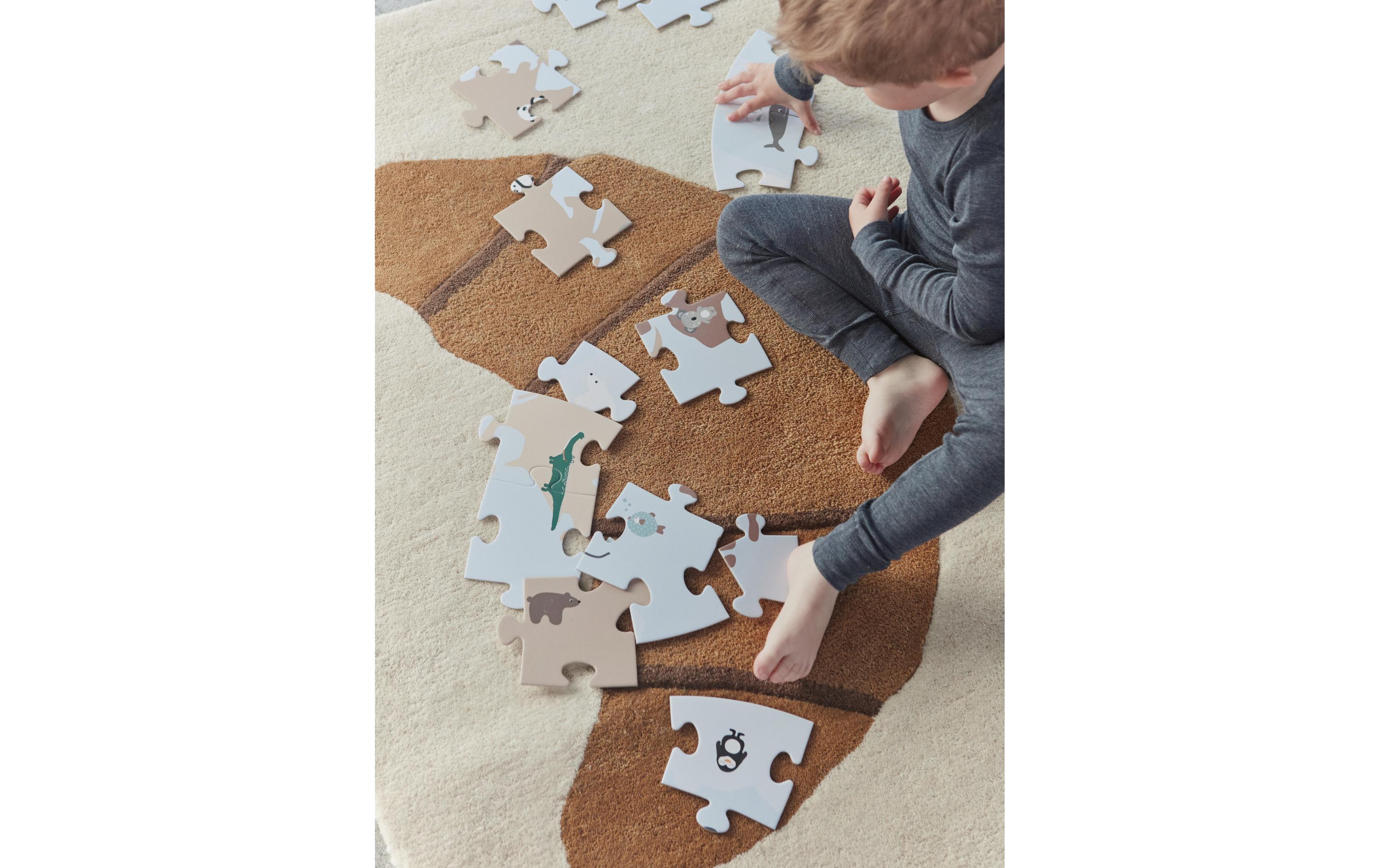 Holz-Puzzle The World Ø 60 cmPuzzle in Holzbox
