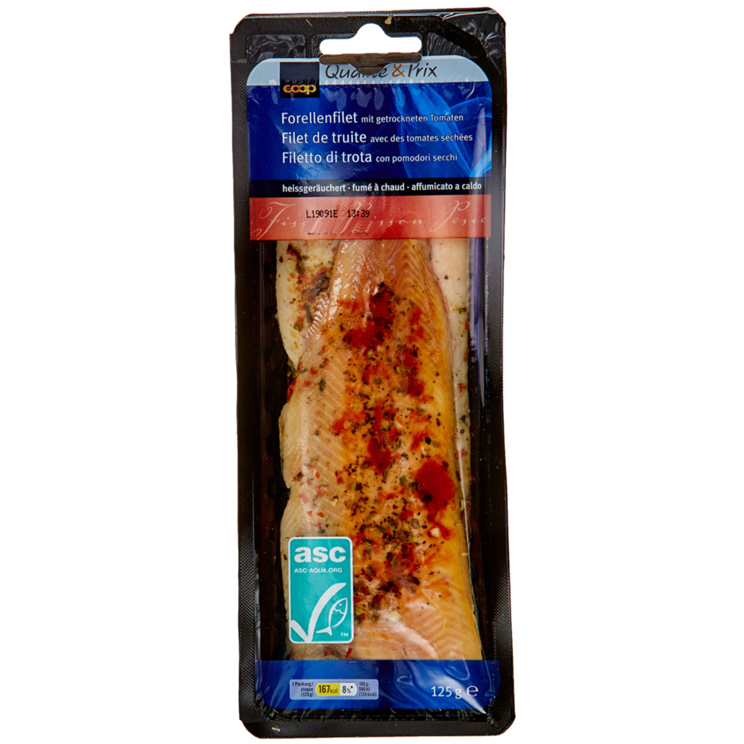 Forellenfilet geräuchert & getrocknete Tomaten ASC