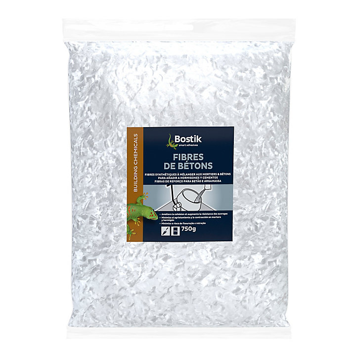 Fibres de Bétons Bostik Synthétiques pour Mortiers et Bétons 750g